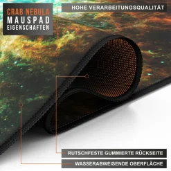 CSL Gaming Mauspad, XXL Schreibtischunterlage 900 x 400mm, Präzision & Geschwindigkeit, Galaxie Best