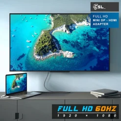 CSL Mini DisplayPort zu HDMI Adapter, Full HD MiniDP zu HDMI Buchse Konverter / Adapterkabel - 0,15m Discount