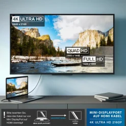 CSL Mini DisplayPort zu HDMI Typ A Audio- & Video-Kabel, Premium Full HD MiniDP Adapter Monitor Kabel - 3m New