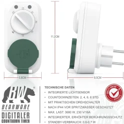 Outdoor Countdown Timer mit Dämmerungsschalter - Zeitschaltuhr mit Schutzkappe ^ CSL Outlet