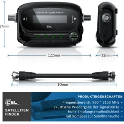 CSL Satfinder, digitaler Satelitensucher mit Anzeige und akustischem Signalton Discount