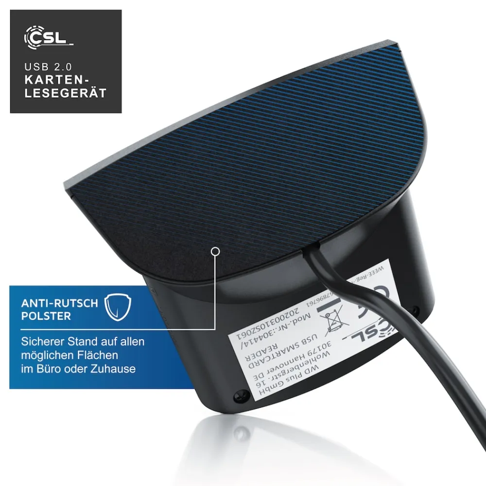 USB Chipkartenleser - SmartCard Reader - Cardreader - smart Card Reader - unterstützt Smart Cards und SIM Cards, Sdcard, Micro Sd ^ CSL Best