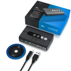 USB 7.1 Soundkarte extern - 7.1 Surround Sound - Stereo Audio Adapter - Lautstärkeregelung - Anschluss für Kopfhörer, Mikrofon ^ CSL Sale