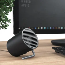 CSL - USB Ventilator mini - Tischventilator klein - Schreibtischventilator sehr leise - Desk Fan - 2 Geschwindigkeiten - per Touch regelbar Hot