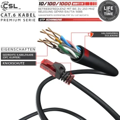 20x Cat 6 Gigabit Ethernet LAN Kabel - mehrfach geschirmt - UTP Gigabit - 1000 Mbit/s - Patchkabel - Netzwerkkabel - 0,5m ^ CSL Clearance