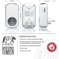 2x Tageszeitschaltuhr, mechanisch, Countdown Timer, Zeitschalter, Kindersicherung, Countup Timer ^ CSL Discount