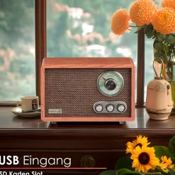 Cyberlux Bluetooth Retro-Radio mit USB/SD-Karten Slot AM/FM Radio Sale