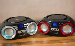 CD-Player m. LED-Beleuchtung USB Kinder Radio Schwarz/Silber ^ Cyberlux Discount