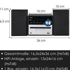 HiFi Musikanlage m. Boxen Stereoanlage USB CD/MP3 FM-Radio ^ Cyberlux Online