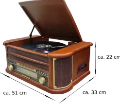 Nostalgie Holz Plattenspieler Retro Kompaktanlage CD/MP3 USB ^ Cyberlux Sale