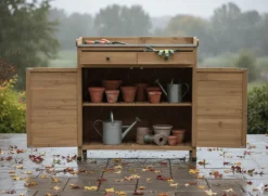 Gartenschrank braun 103,5 x 102,4 x 52,5 cm ^ dazikemo New