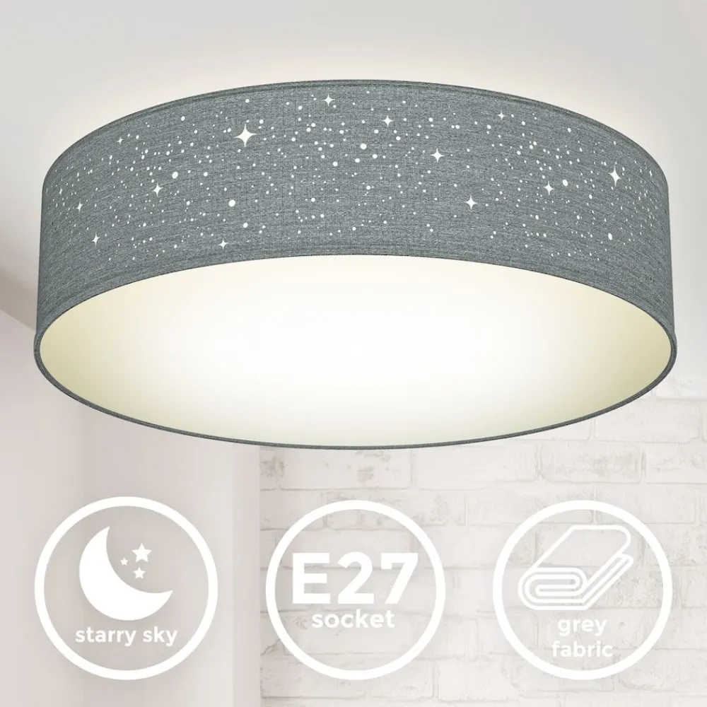 Deckenleuchte, grau, 2xE27 max. 40W exkl. ^ B.K.Licht Outlet