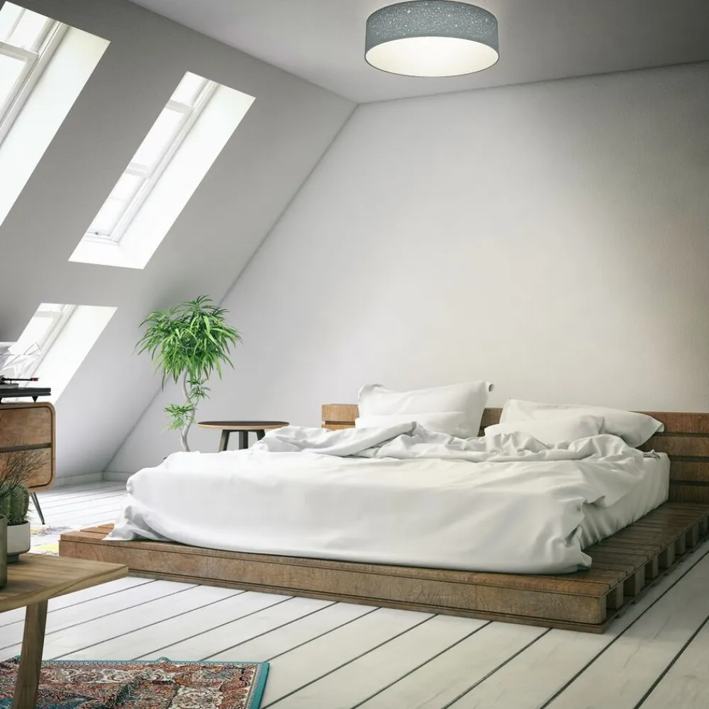 Deckenleuchte, grau, 2xE27 max. 40W exkl. ^ B.K.Licht Outlet