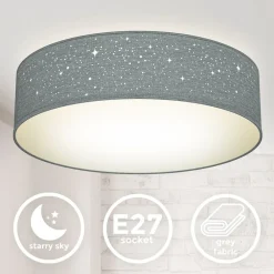 Deckenleuchte, grau, 2xE27 max. 40W exkl. ^ B.K.Licht Outlet