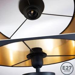 Deckenleuchte, schwarz-gold, 1xE27/60W max. exkl. ^ B.K.Licht Best