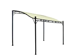 Anbaupavillon MANTOVA 3x2,5 Meter, Stahl dunkel, Plane PVC-beschichtet écru ^ DEGAMO Online