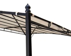 Anbaupavillon MANTOVA 3x2,5 Meter, Stahl dunkel, Plane PVC-beschichtet écru ^ DEGAMO Online