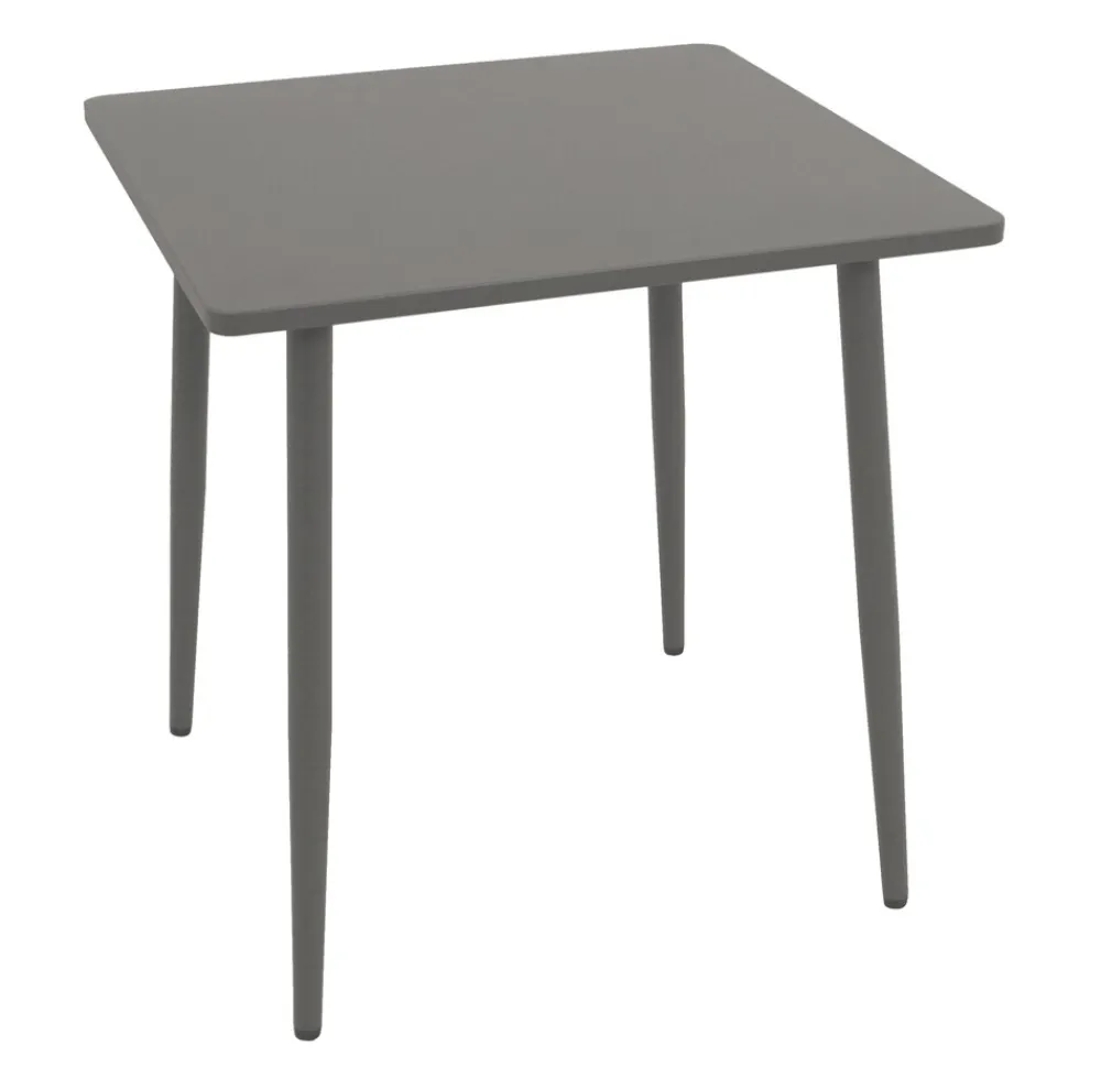 Bistrotisch DENVER 70x70cm quadratisch, Metall grau ^ DEGAMO Best