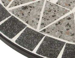 Bistrotisch SIENA 60cm rund, Eisen schwarz und Mosaik grau ^ DEGAMO Online