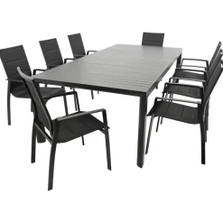 DEGAMO Garnitur LAGOS XL 9-teilig, Alu + Kunstgewebe schwarz Online