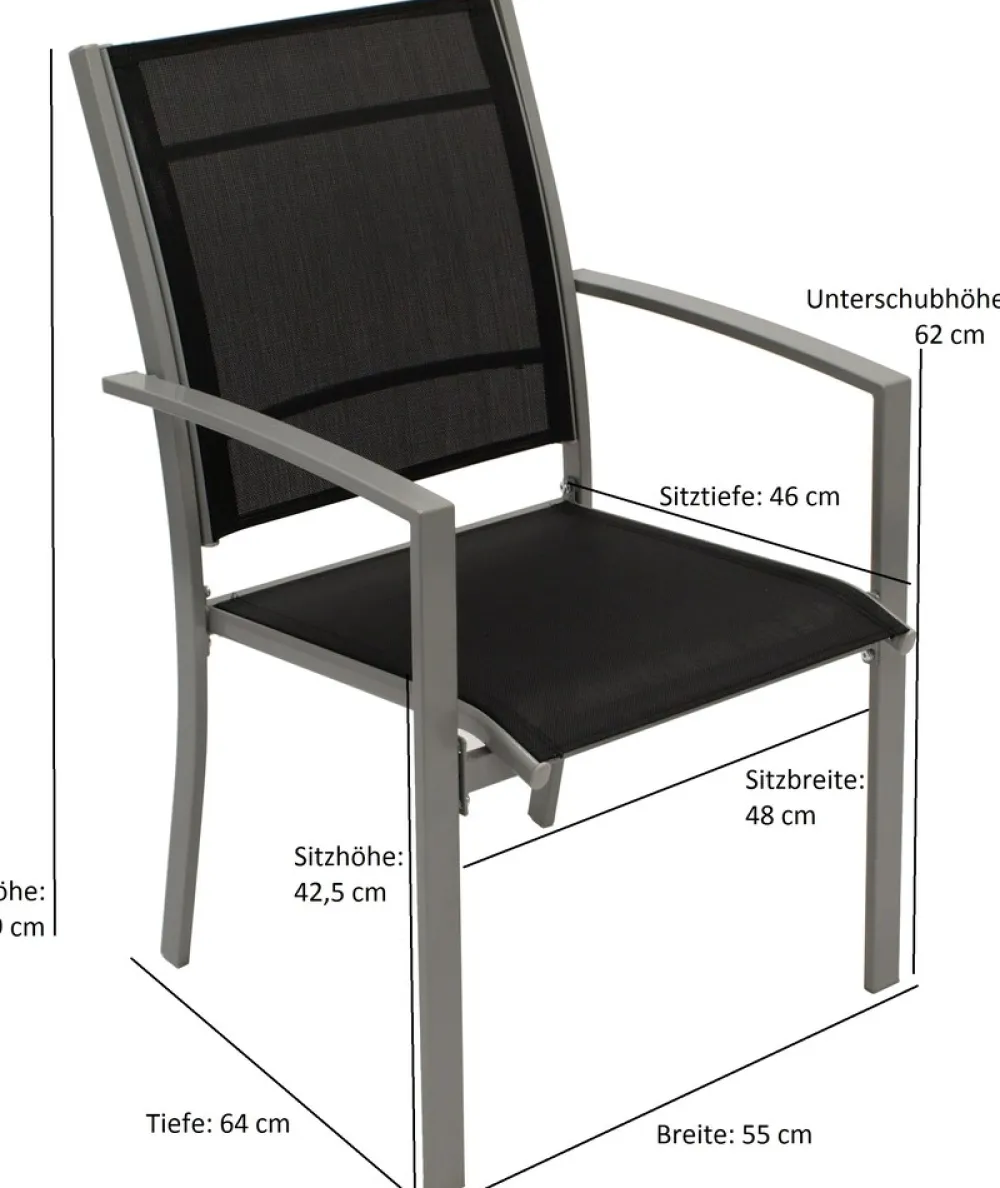 DEGAMO Garnitur PINO 5-teilig, Metall + Kunstgewebe schwarz Discount