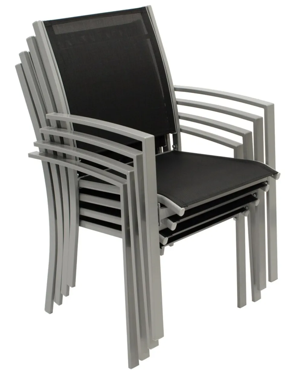 DEGAMO Garnitur PINO 5-teilig, Metall + Kunstgewebe schwarz Discount