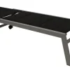 Rollenliege GIRONA extra hoch, Aluminium silber + Textilgewebe gepolstert schwarz ^ DEGAMO Clearance
