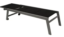Rollenliege GIRONA extra hoch, Aluminium silber + Textilgewebe gepolstert schwarz ^ DEGAMO Clearance