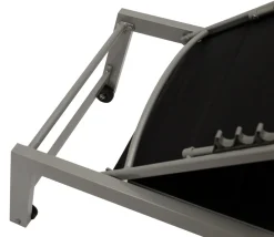 Rollenliege GIRONA extra hoch, Aluminium silber + Textilgewebe gepolstert schwarz ^ DEGAMO Clearance
