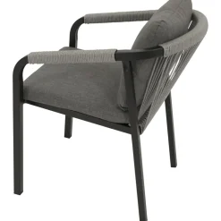 Stapelsessel LYON, Aluminium anthrazit + Rope grau, 4 Stück ^ DEGAMO Outlet