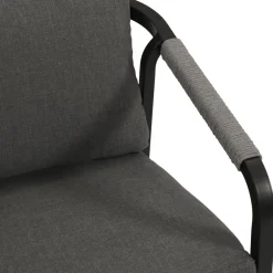 Stapelsessel LYON,  Aluminium anthrazit + Rope grau, 4 Stück ^ DEGAMO Outlet