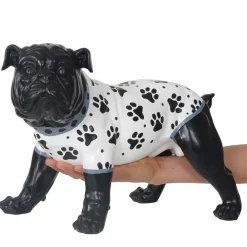 MCW Deko Figur Hund 24cm, Polyresin Bulldogge Skulptur Hund, handbemalt mit Jäckchen Sale