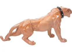 MCW Deko Figur Panther 59cm, Polyresin Skulptur Leopard, In-/Outdoor ~ antik hochglanz mit Halsband Best
