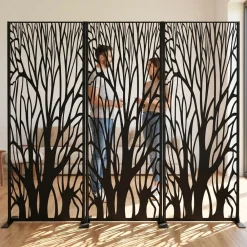 Prestige Home Living Outdoor Dekoratives Metallpaneel Metallsichtschutzwand ca. 150 x 50 cm - Schwarz Auenland New
