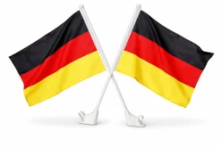 Deluxe Autofahne Deutschland 2er Set Auto Fanartikel Fußball Deutschlandflagge Zubehör ^ BETA Service GmbH