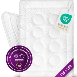 Deluxe Steppbettdecke Hotelqualität  135x200cm Allergiker geeignet 4 Jahreszeiten ^ AddLiving Clearance