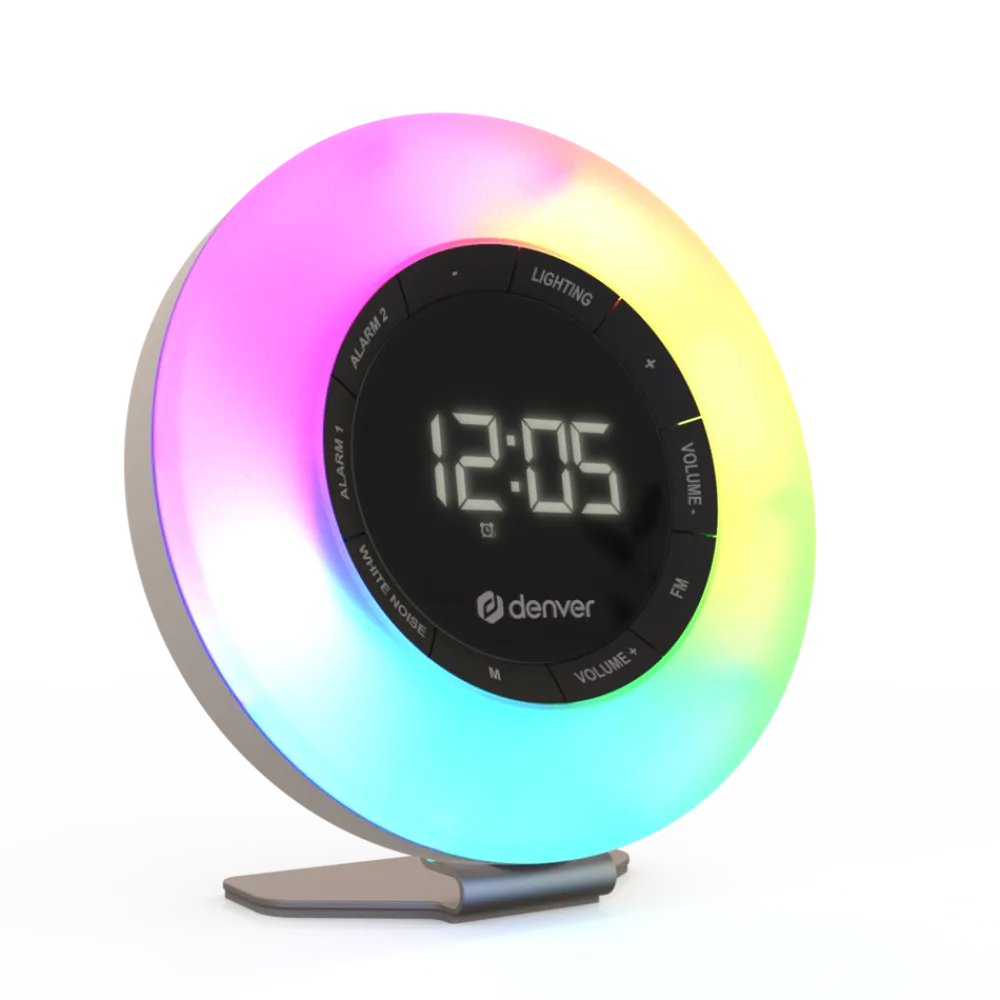Denver CRL-342 Radiowecker mit Stimmungslicht und white-noise, weiß Sale