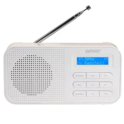 Denver DAB-42 FM-Radio– Batteriebetrieb, Dual-Alarm-Wecker, weiß Weiss New