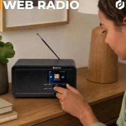 DIR-200 Internetradio–mit Dual-Alarm-Wecker, Bluetooth, schwarz ^ Denver Hot
