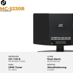 MC-5220 Musikcenter mit CD-Player, FM-Radio und Wecker, ^ Denver Sale