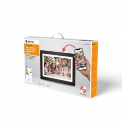 Denver PFF-1543DW, Digitaler Bilderrahmen, 15,6" Full HD IPS Touchscreen, Wi-Fi, 16GB Speicher, Holz dunkel, vorinstallierte FRAMEO Software Best
