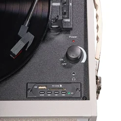 VPR-250 Plattenspieler–FM-Radio, Bluetooth, USB-Recording, grau ^ Denver Online