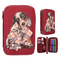 2-Fach Federtasche FUR-EVER FRIENDS TOPModel 5,5 x 13 x 20 cm ^ Depesche Hot