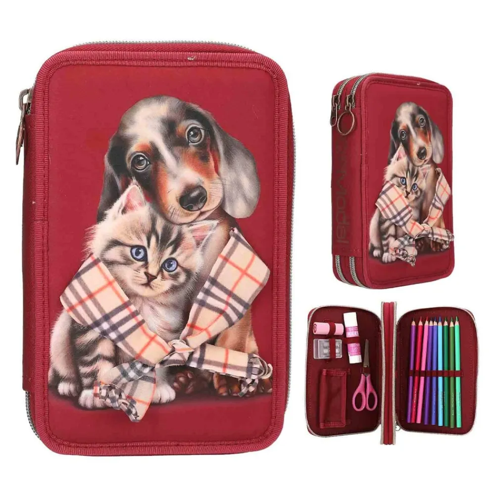 2-Fach Federtasche FUR-EVER FRIENDS TOPModel 5,5 x 13 x 20 cm ^ Depesche Hot