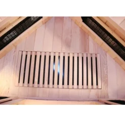 ® Infrarotkabine Infrarotsauna HALEY 160cm x 160cm inkl. 8 Keramikstrahler, Bodenstrahler und Zubehör, Farblicht, LED ^ Dewello Best