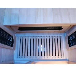 ® Infrarotkabine Infrarotsauna HAMLIN 90cm x 90cm inkl. 4 Keramikstrahler, Karbon Bodenstrahler, 1Person, LED ^ Dewello Clearance