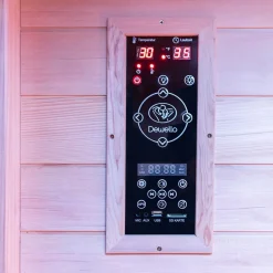 ® Infrarotkabine Infrarotsauna HAMLIN 130cm x 105cm inkl. 5 Vollspektrumstrahler, Bodenstrahler, 2 Personen, LED ^ Dewello Outlet
