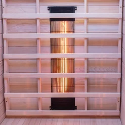 ® Infrarotkabine Infrarotsauna HAMLIN 90cm x 90cm inkl. 4 Vollspektrumstrahler, Bodenstrahler, 1 Person, LED ^ Dewello Clearance