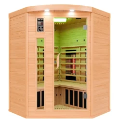 ® Infrarotkabine Infrarotsauna LAKEFIELD PRO Hemlock-Zeder 140cm x 140cm inkl. Vollspektrumstrahler, Bodenstrahler ^ Dewello Online