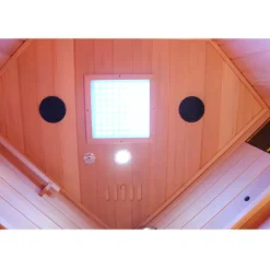 ® Infrarotkabine Infrarotsauna LAKEFIELD 120cm x 120cm inkl. 5 Vollspektrumstrahler, 5 Karbonstrahler, 2 Personen ^ Dewello Online